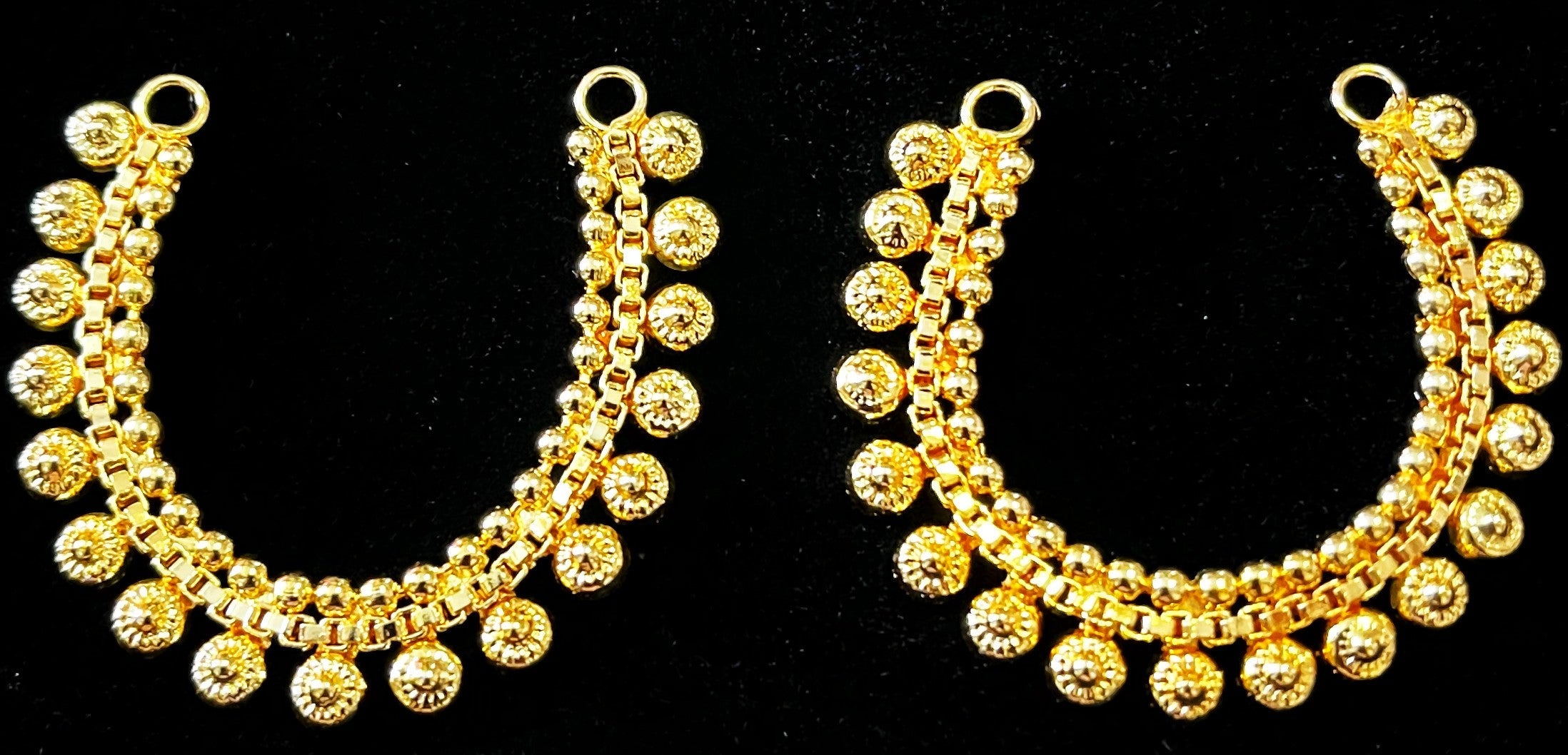 deity ear chain, maati jewellery for idols, gold plated ear chain - Width : 1.5 inch 1