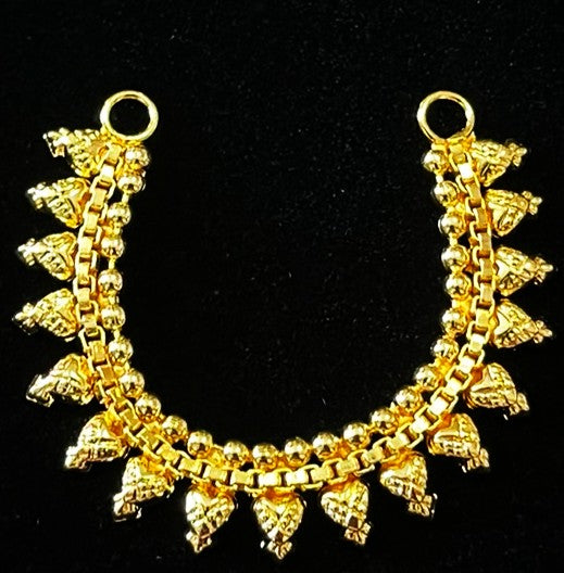 deity ear chain, maati jewellery for idols, gold plated ear chain - Length: 1.5 inches