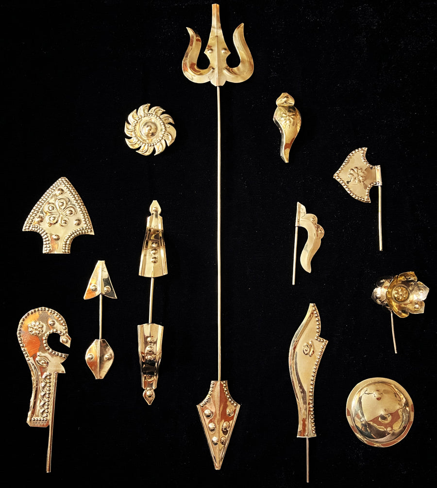 deity weapon set, durga weapon accessories, idol weapons jewellery - Suitable for 15 to 18 inches idol