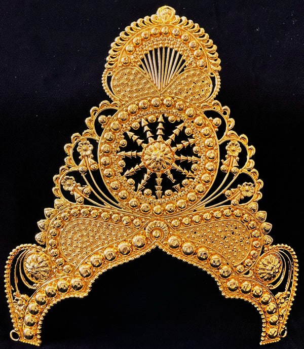 krishna crown, deity mukut, idol crown jewellery - Length: 9 inches | Width: 7 inches