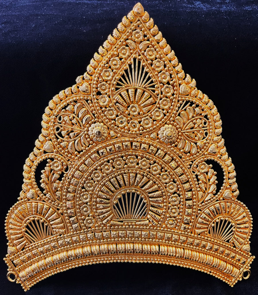 krishna crown, deity mukut, idol crown jewellery - Length: 8 inches | Width: 7 inches