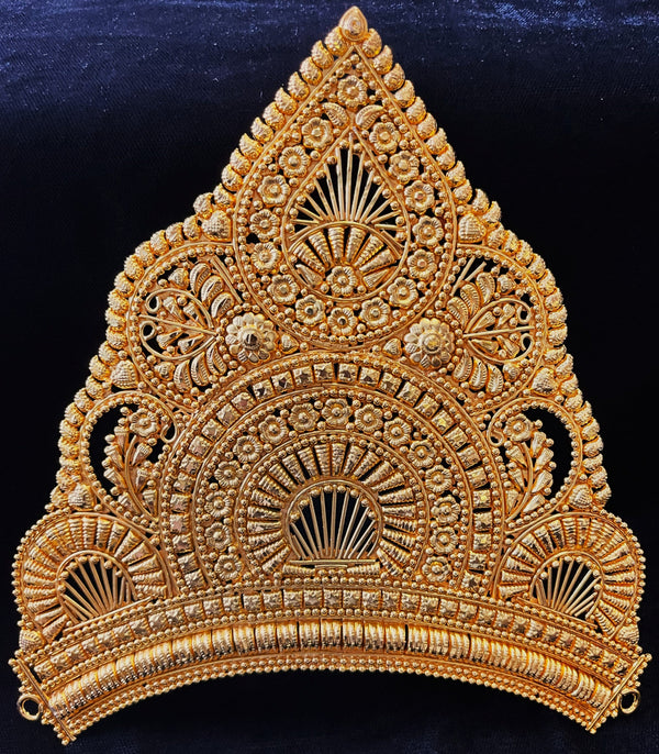krishna crown, deity mukut, idol crown jewellery - Length: 8 inches | Width: 7 inches