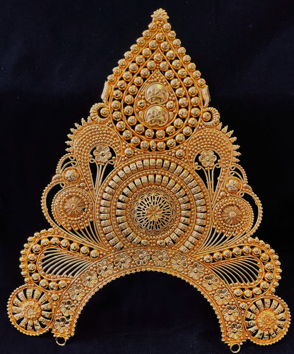 chakra prabhavali jewellery, deity halo ornament, idol back chakra - Length: 9.5 inches | Width: 5 inches