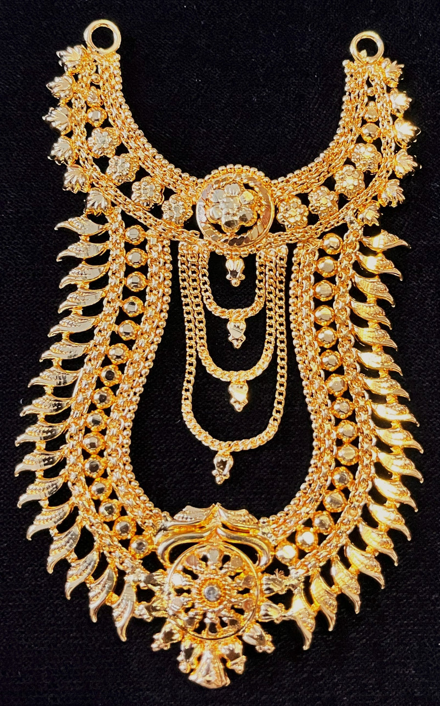 deity necklace, idol necklace jewellery, gold plated necklace for idols - Length: 4 inches | Width: 1.75 inches