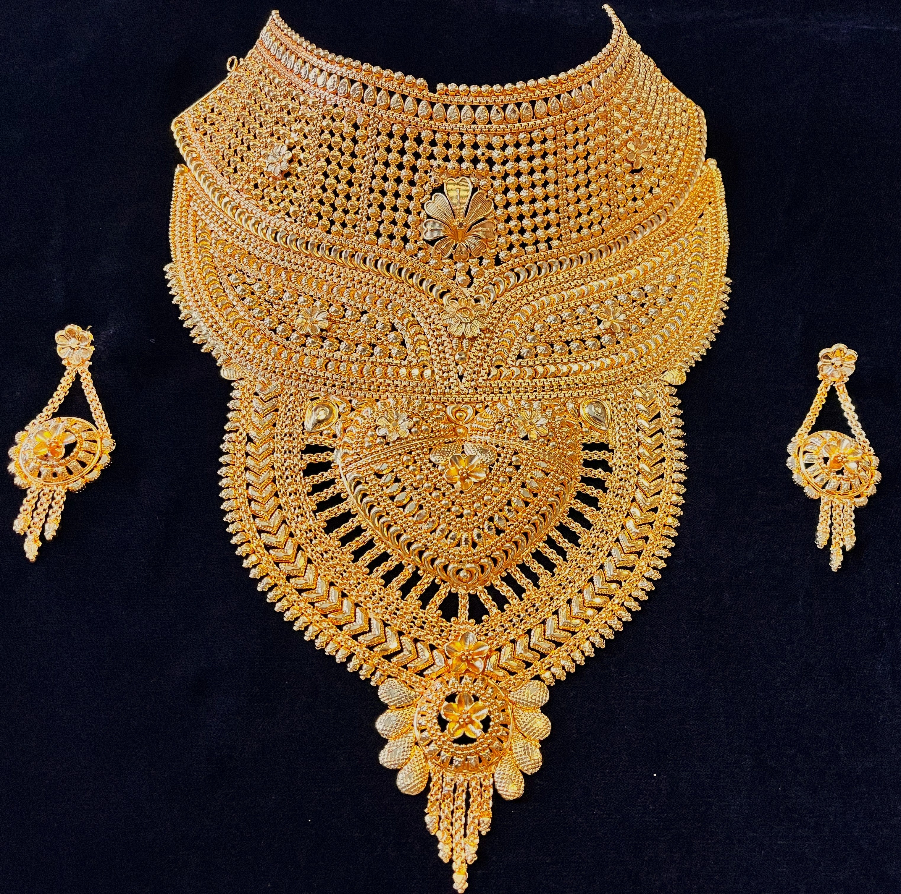 deity necklace, idol necklace jewellery, gold plated necklace for idols - Necklace Length: 9.5 inches | Necklace Width: 8 inches | Earrings Length: 3 inches 1