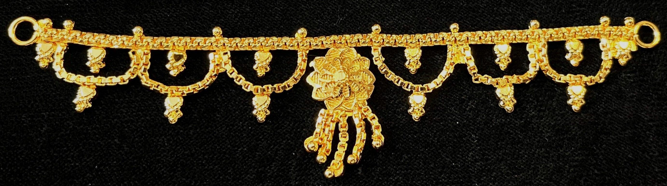 deity waist belt, idol vaddanam, gold plated kamarbandh for idols - Width: 4.5 inches 1