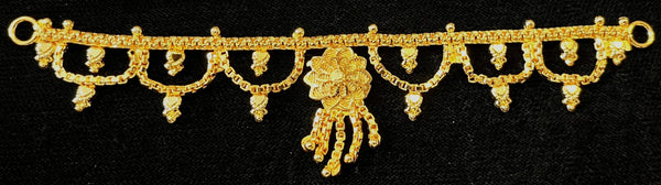 deity waist belt, idol vaddanam, gold plated kamarbandh for idols - Width: 4.5 inches