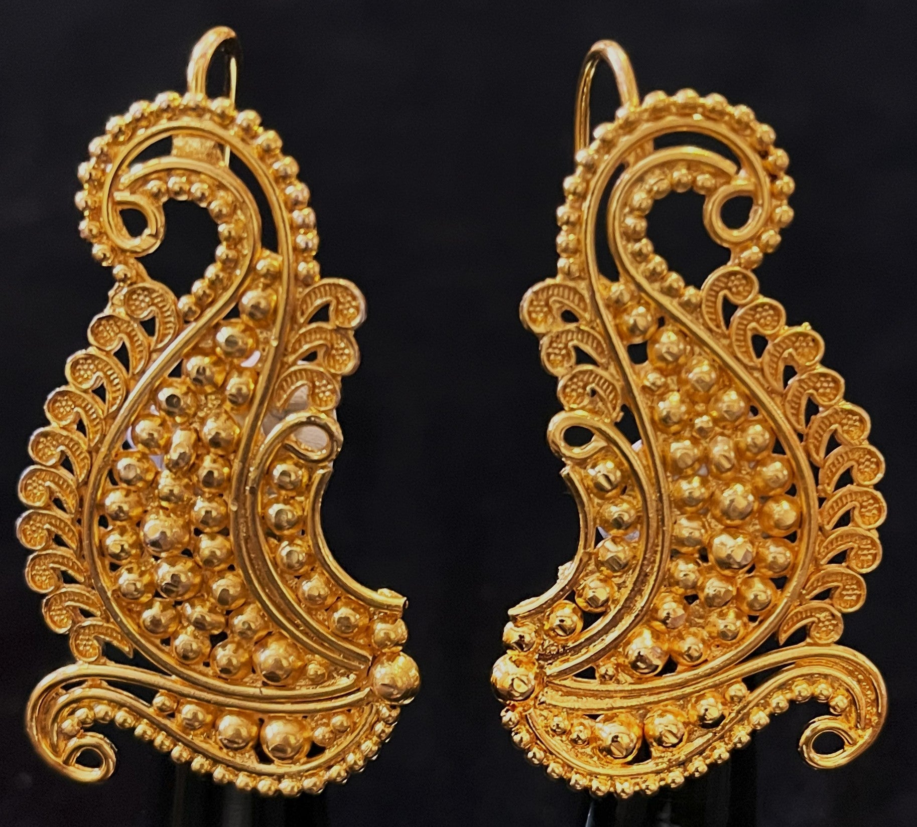 deity earrings, idol earrings jewellery, gold plated earrings for idols - Length: 2 inches 1