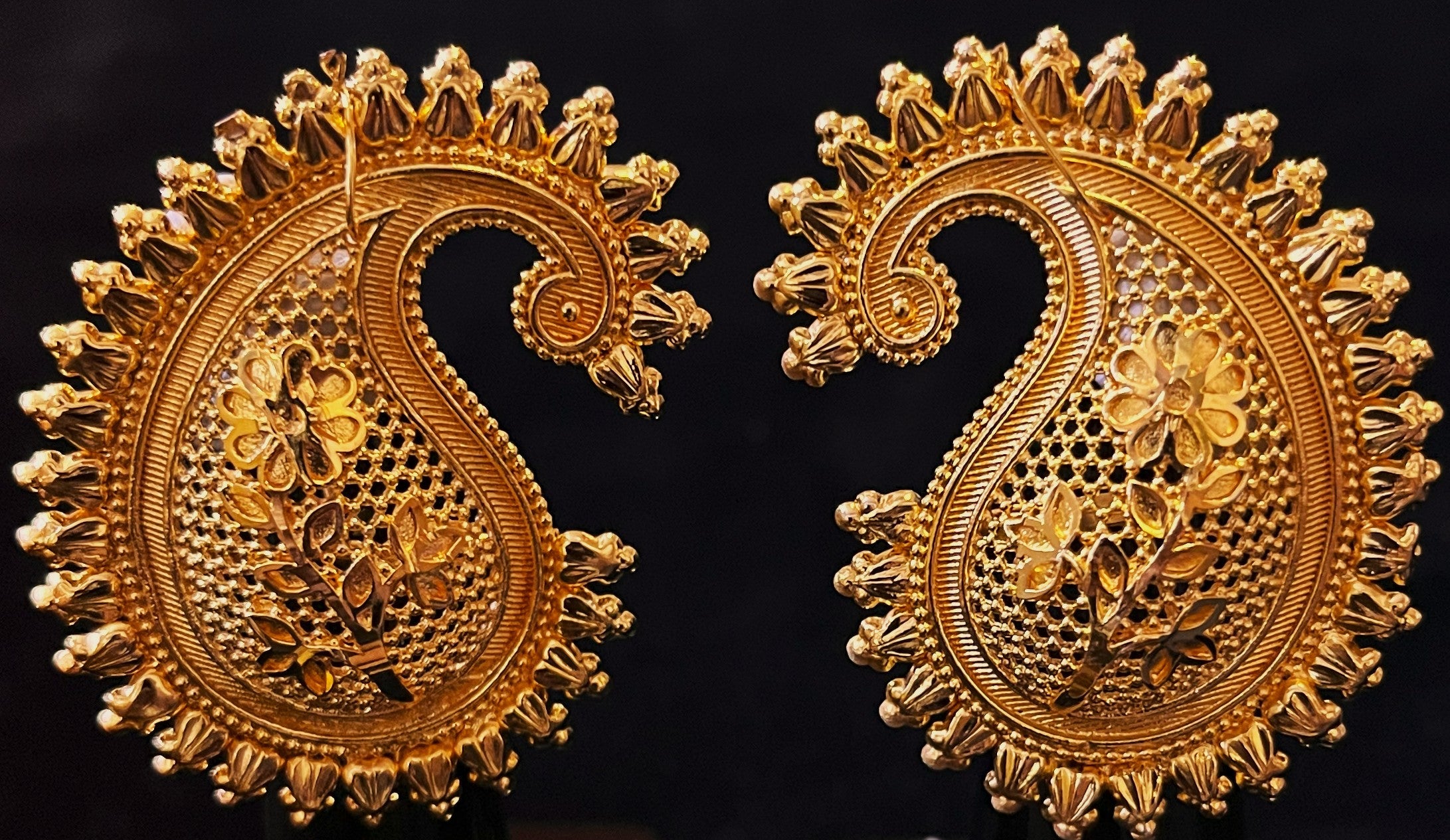 deity earrings, idol earrings jewellery, gold plated earrings for idols - Length: 1.75 inches 1