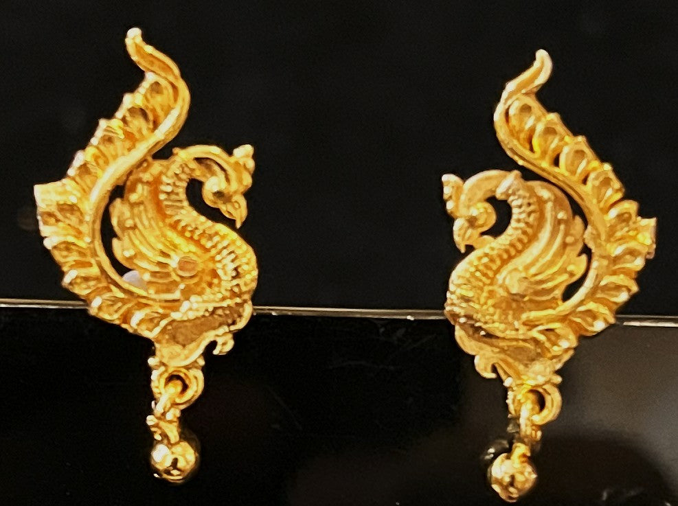 deity earrings, idol earrings jewellery, gold plated earrings for idols - Length: 1 inch