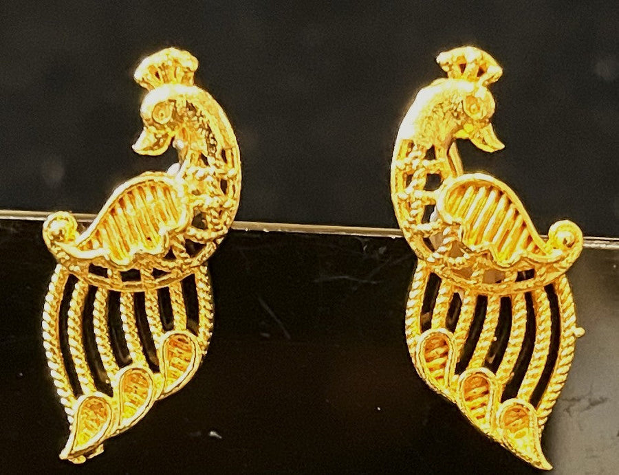 deity earrings, idol earrings jewellery, gold plated earrings for idols - Length: 1 inch