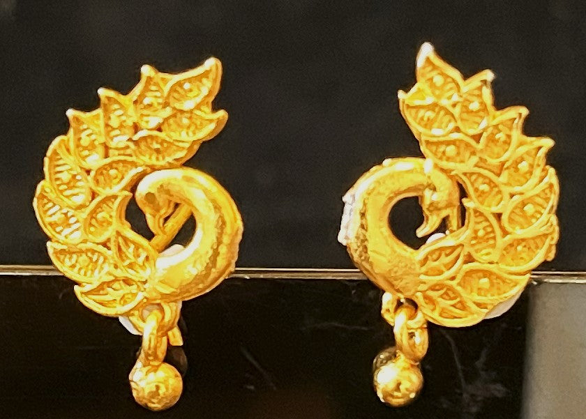 deity earrings, idol earrings jewellery, gold plated earrings for idols - Length: 2 cms