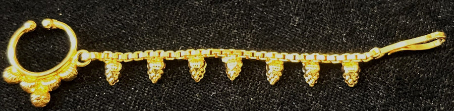 deity nath, idol nose ring, gold plated nath for idols - Width: 7 cms