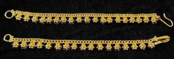 deity ear chain, maati jewellery for idols, gold plated ear chain - Length: 3.5 inches