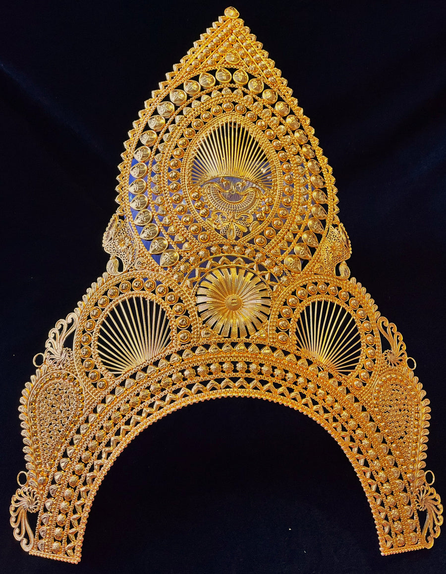 chakra prabhavali jewellery, deity halo ornament, idol back chakra - Length: 16.5 inches | Width: 7.5 inches