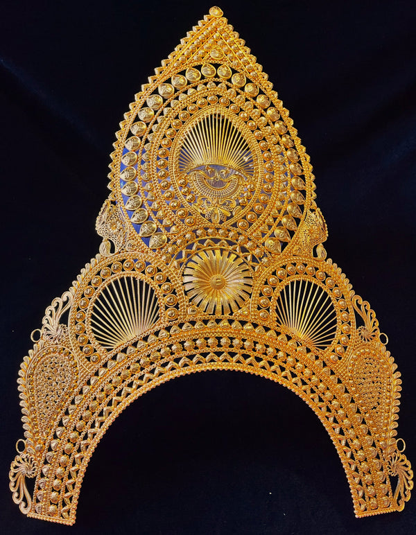 chakra prabhavali jewellery, deity halo ornament, idol back chakra - Length: 16.5 inches | Width: 7.5 inches