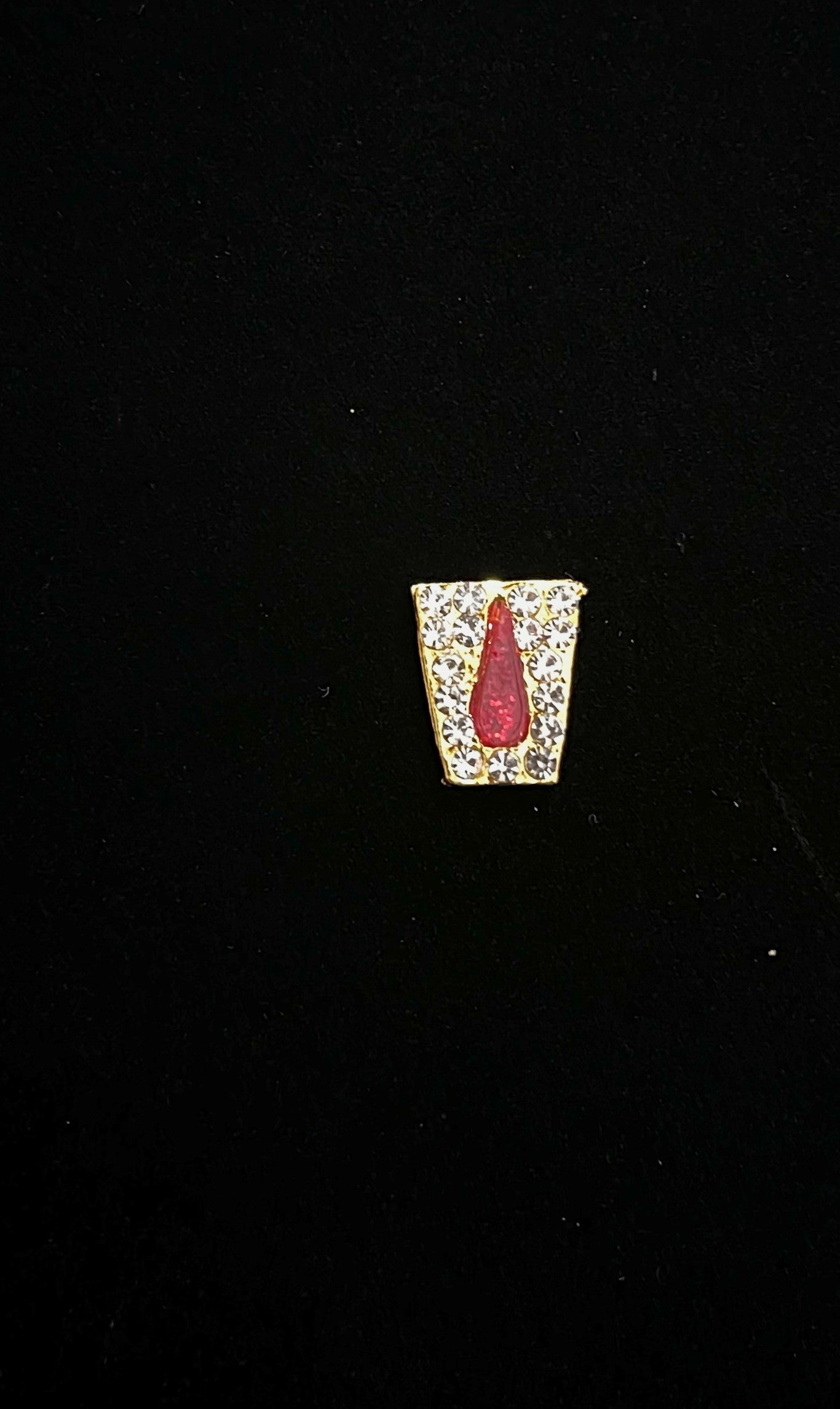 Divine Tilak Set – Namam - White & Red stones on South Indian Stones metal alloy - Length: 1 cm 1