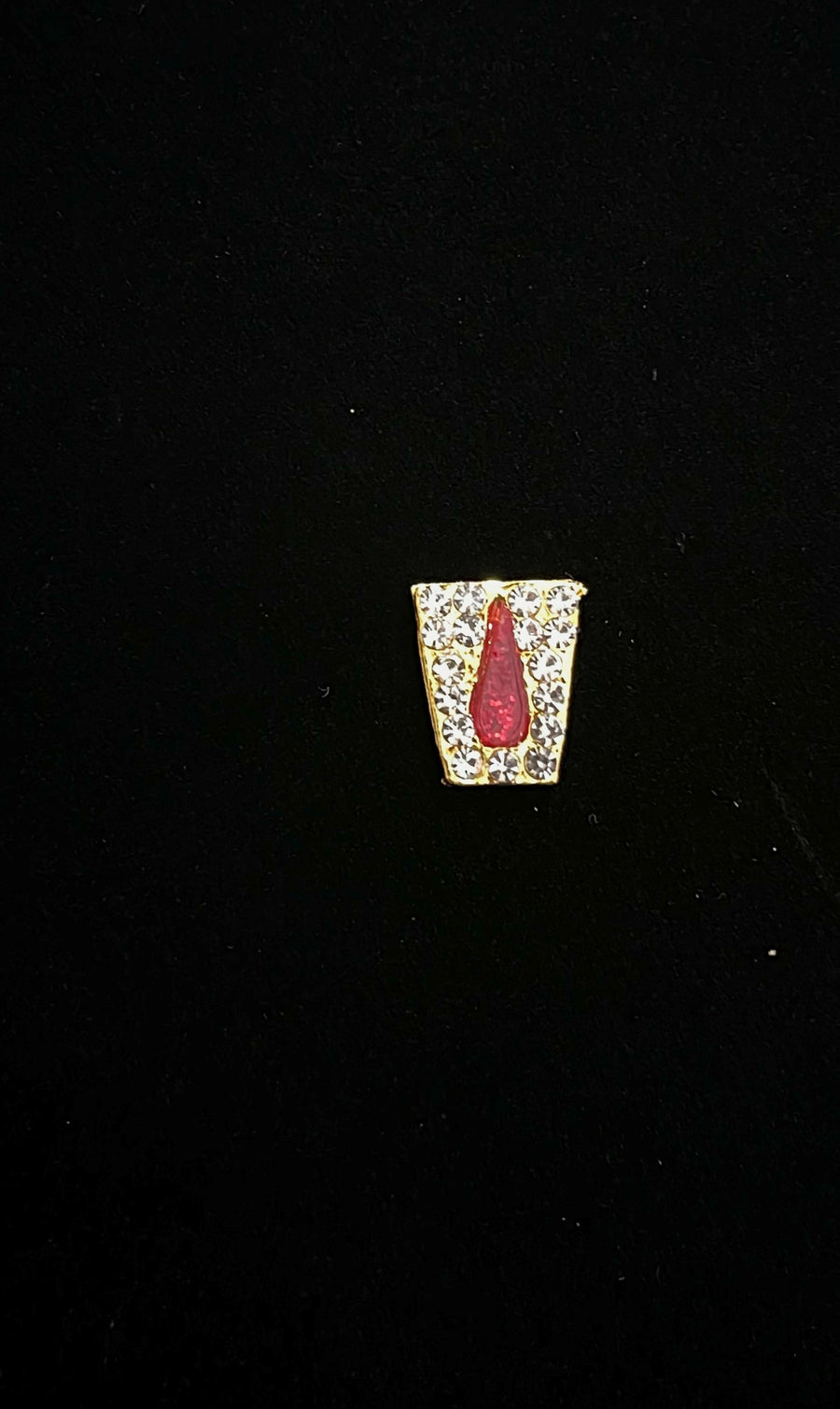 Divine Tilak Set – Namam - White & Red stones on South Indian Stones metal alloy - Length: 1 cm