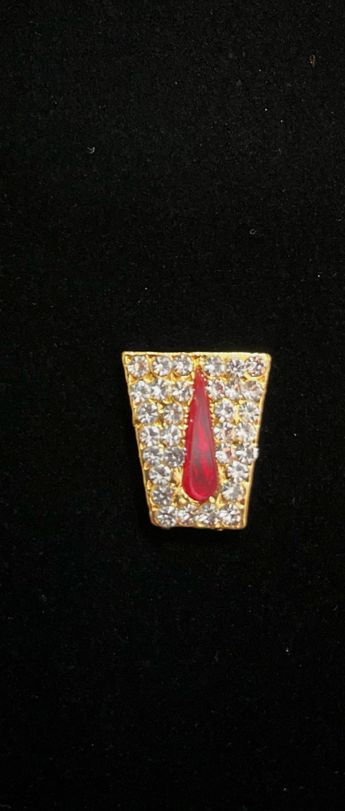 Divine Tilak Set – Namam - White & Red stones on South Indian Stones metal alloy - Length: 1.5 cms 1