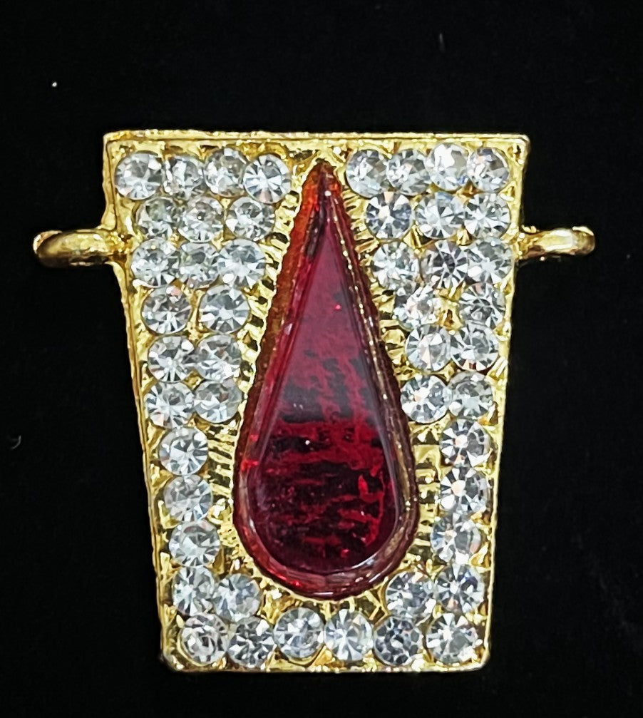 Divine Tilak Set – Namam - White & Red stones on South Indian Stones metal alloy - Length: 1 inch 1