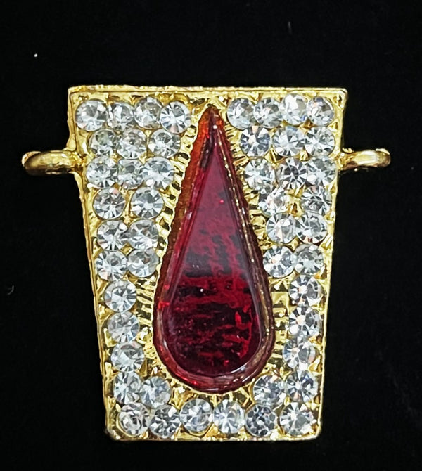 Divine Tilak Set – Namam - White & Red stones on South Indian Stones metal alloy - Length: 1 inch
