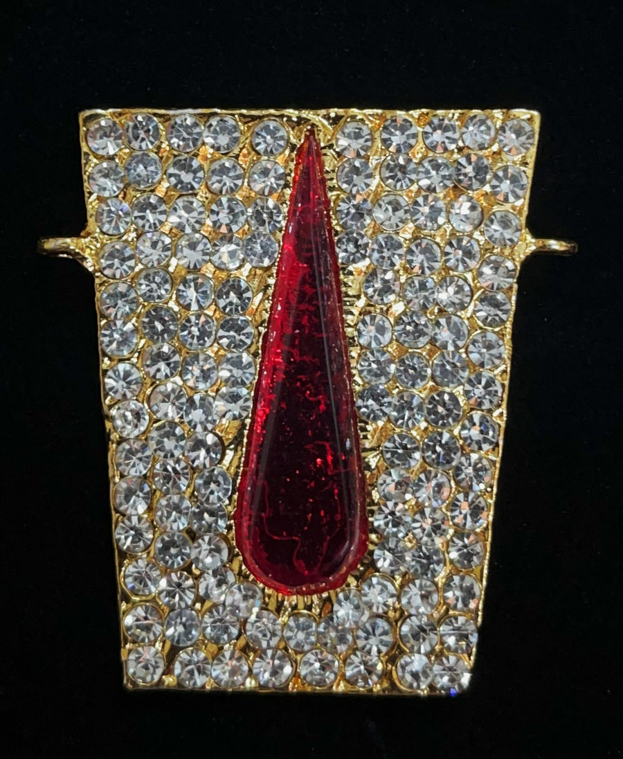 Divine Tilak Set – Namam - White & Red stones on South Indian Stones metal alloy - Length: 2 inches