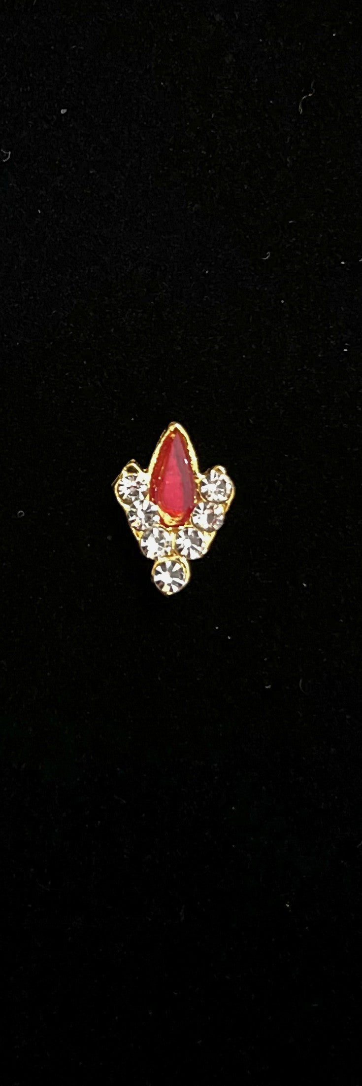 Divine Tilak Set – Namam - White & Red stones on South Indian Stones metal alloy - Length: 1 cm