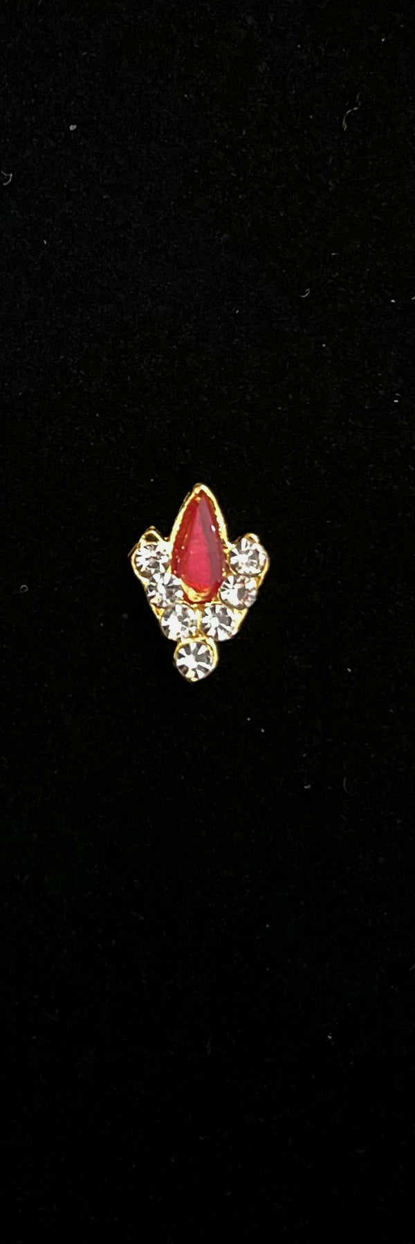 Divine Tilak Set – Namam - White & Red stones on South Indian Stones metal alloy - Length: 1 cm