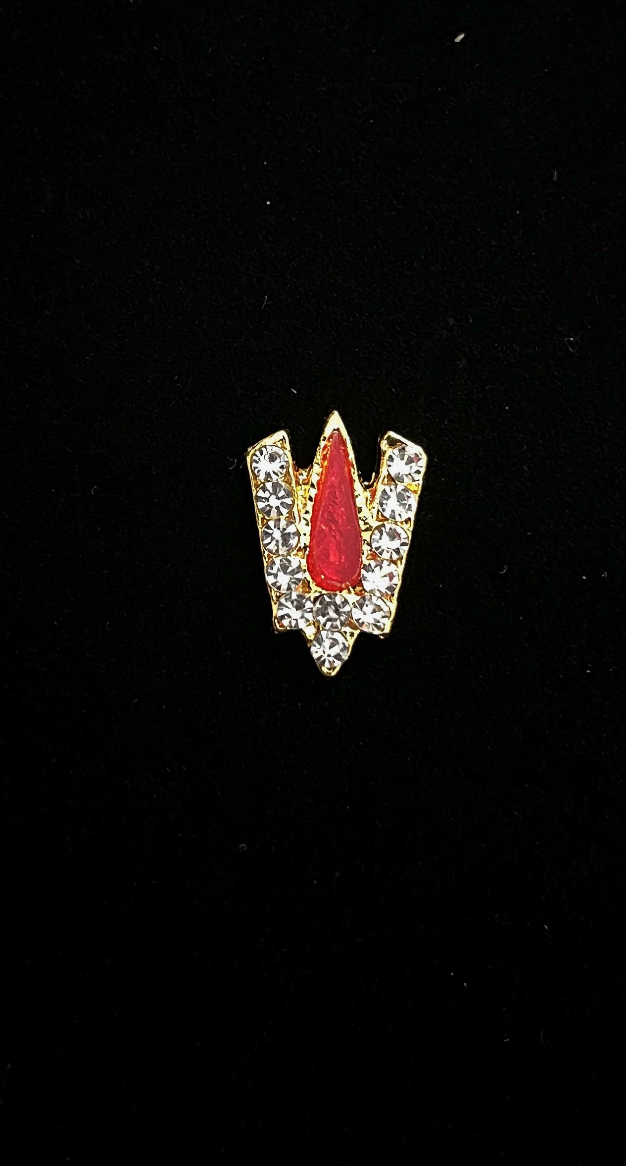Divine Tilak Set – Namam - White & Red stones on South Indian Stones metal alloy - Length: 1.5 cms 1