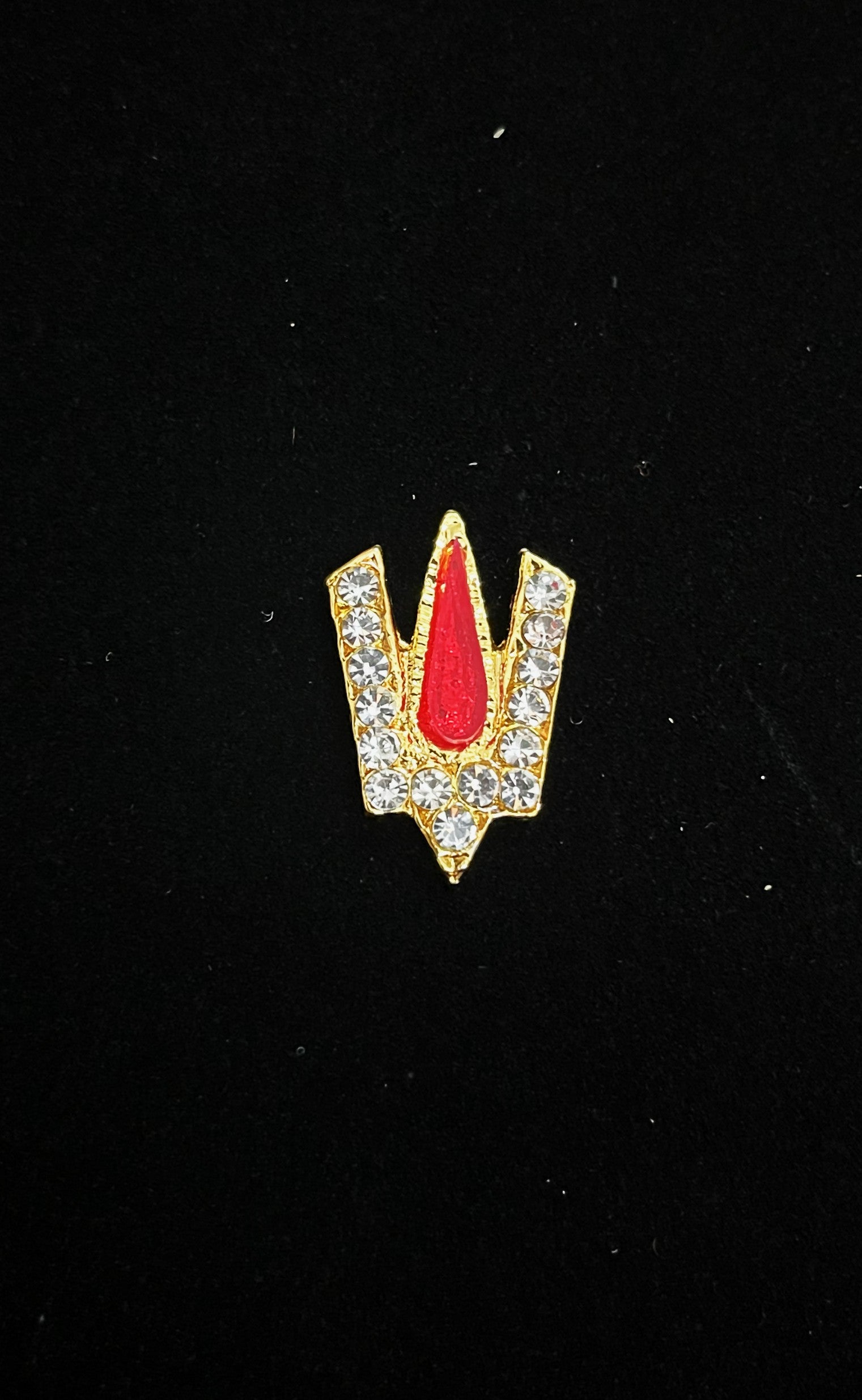 Divine Tilak Set – Namam - White & Red stones on South Indian Stones metal alloy - Length: 2 cms 1