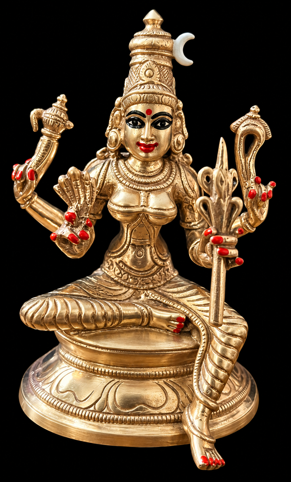Premium Panchaloha Goddess Lalitha Parameshwari Idol – 3 Inches | 200 Gms