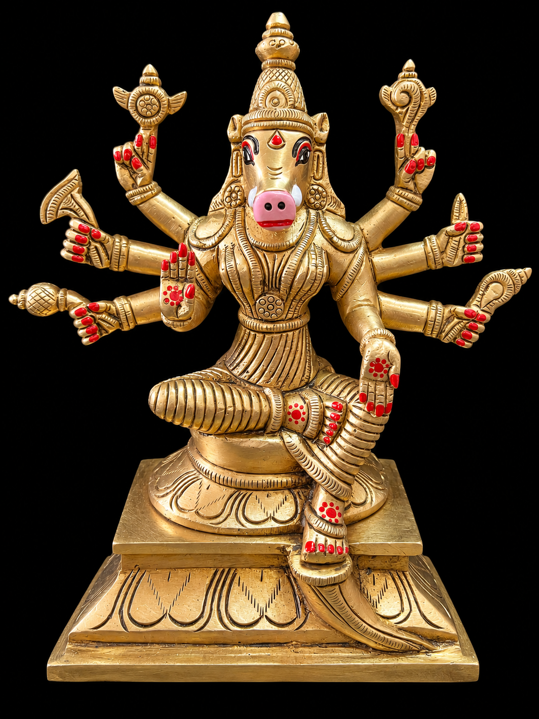 Divine Brass Varahi Amman Idol with Prabhavali – 6.5 Inches | 2.5 Kgs 1