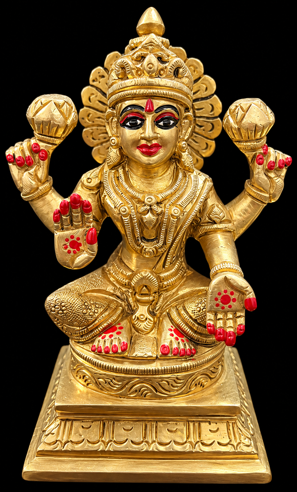 Premium Handcrafted Brass Goddess Lakshmi Idol – 5.5 Inches | 1 Kg