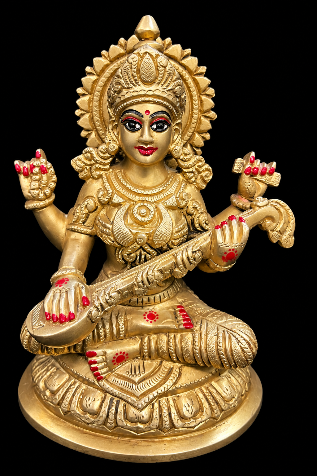 Handcrafted Brass Saraswati Idol – 8.5 Inches | 2.5 Kg 1
