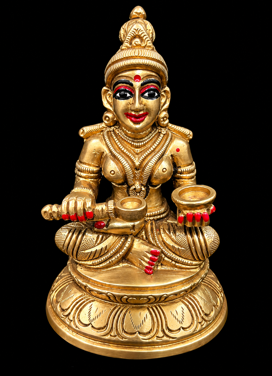 Handcrafted Brass Goddess Annapurna Idol – 4.5 Inch | 500 Gms