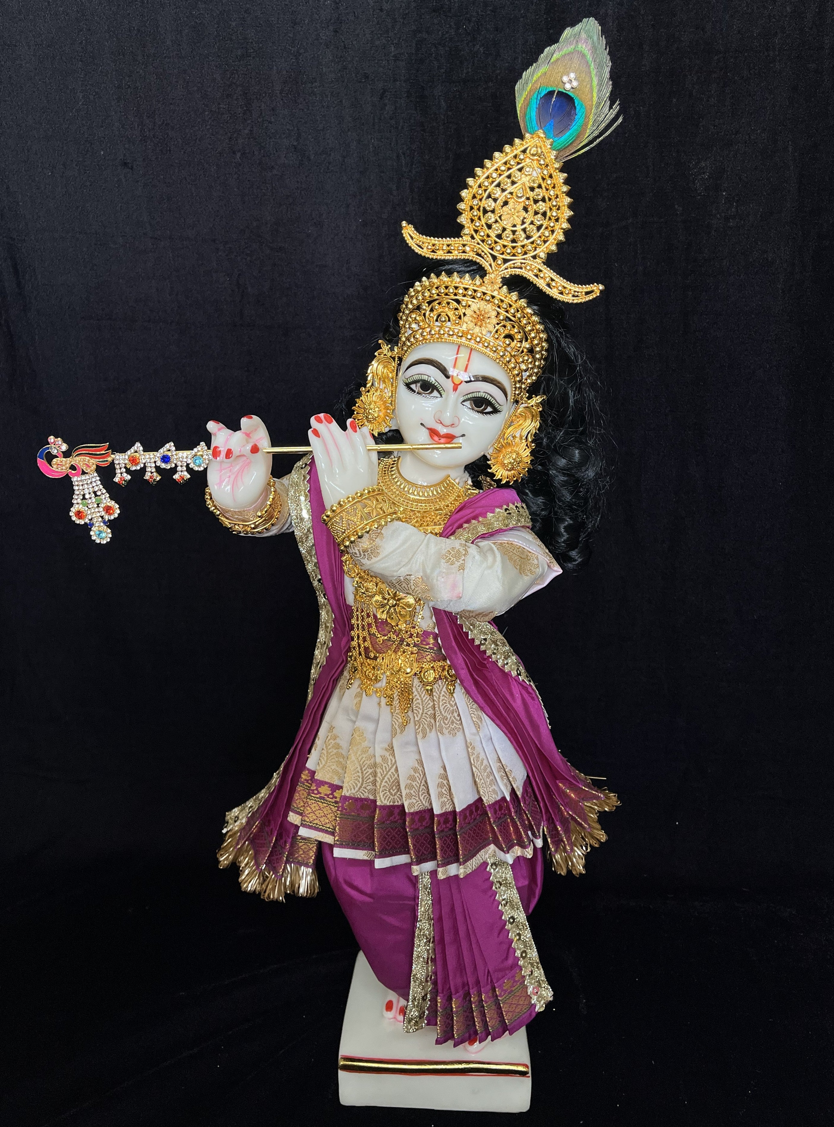 Marble Dust Iskon Radha Krishna Idol, 18 Inches, 1 Set of 2 Pieces 3