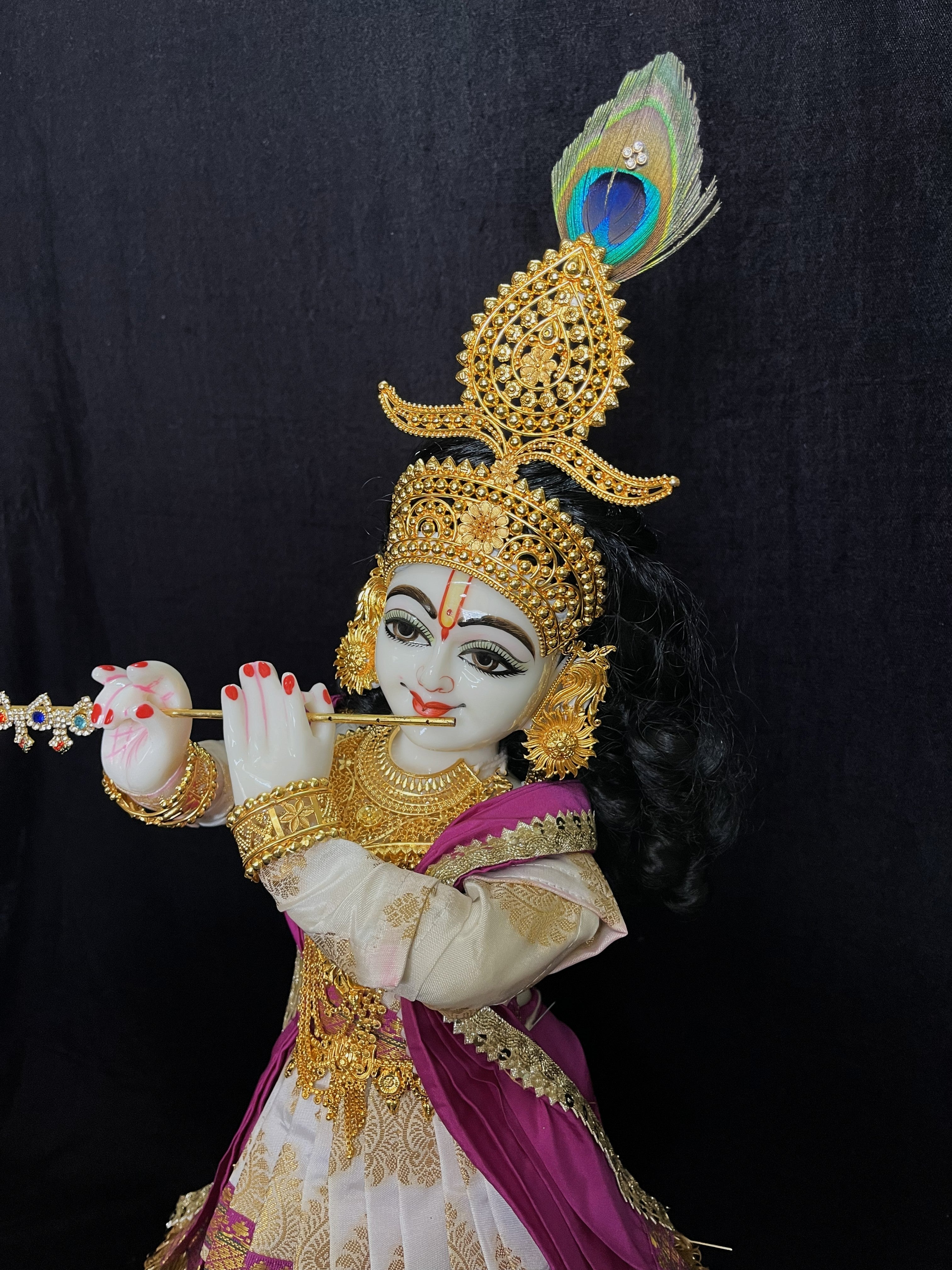 Marble Dust Iskon Radha Krishna Idol, 18 Inches, 1 Set of 2 Pieces 6