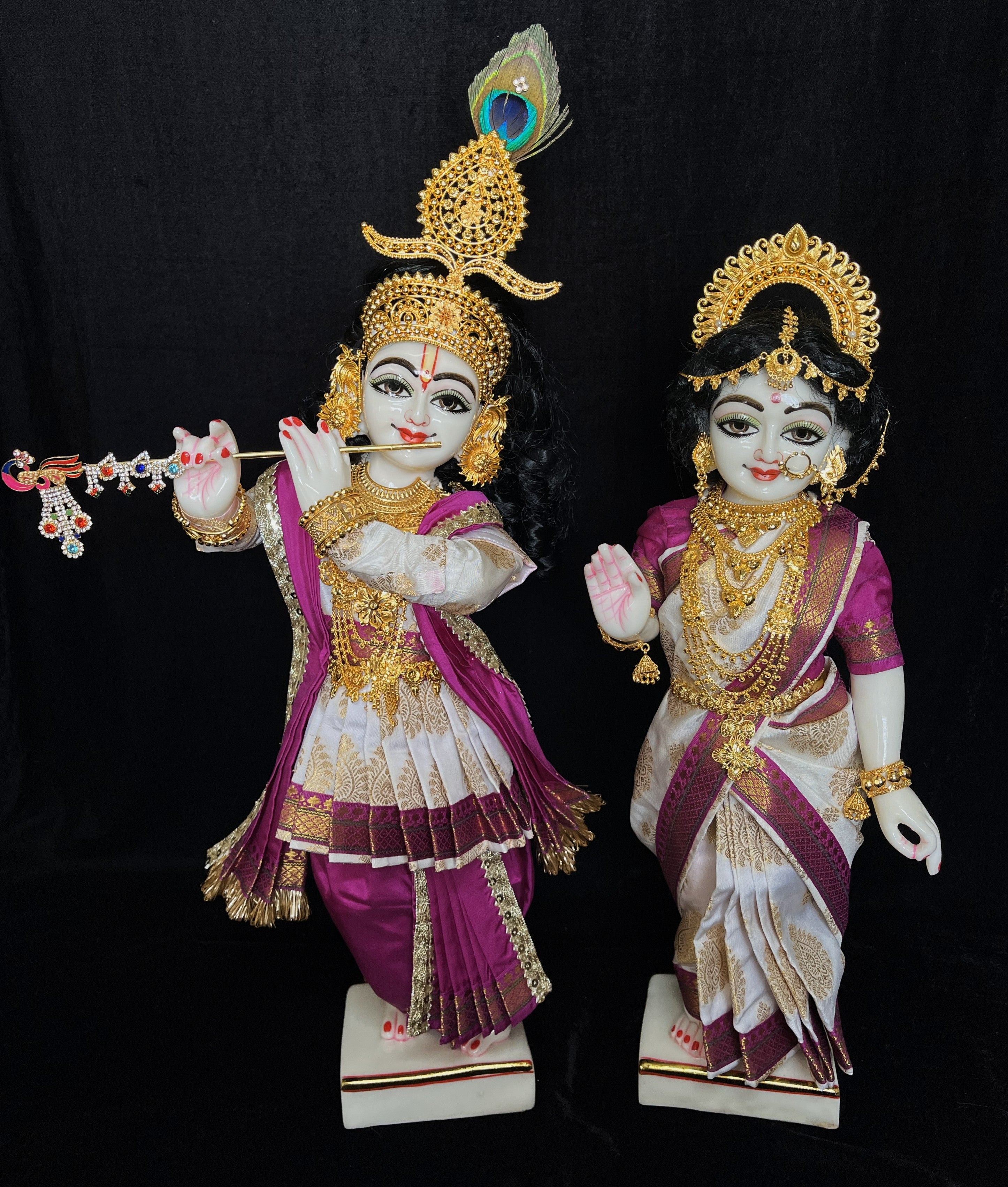 Marble Dust Iskon Radha Krishna Idol, 18 Inches, 1 Set of 2 Pieces 1