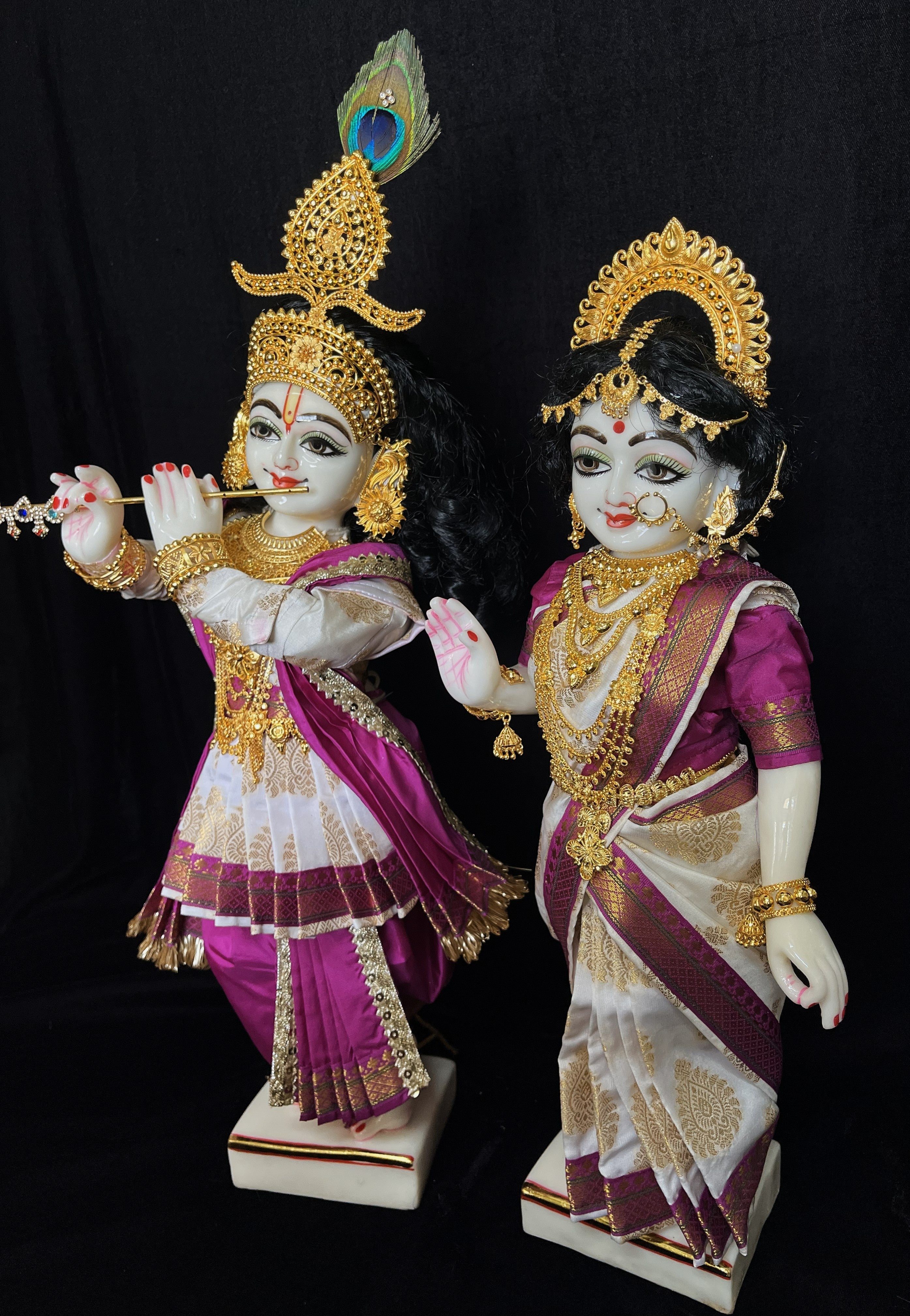 Marble Dust Iskon Radha Krishna Idol, 18 Inches, 1 Set of 2 Pieces 16