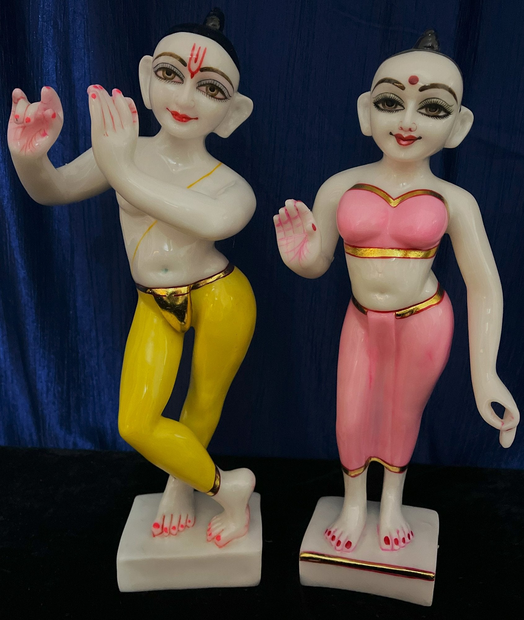 Marble Dust Iskon Radha Krishna Idol, 12 Inches, 1 Set of 2 Pieces 1
