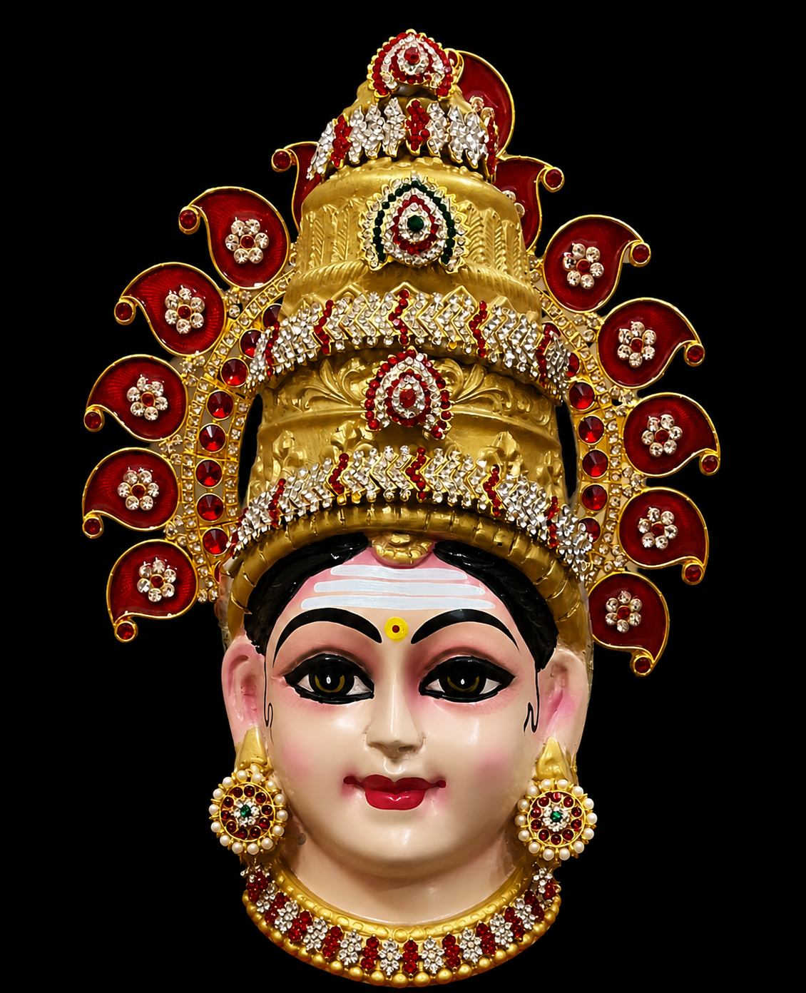 Premium Murugan Fiber Half Face with Jewellery – 10 Inch (can be tied to coconut) 1