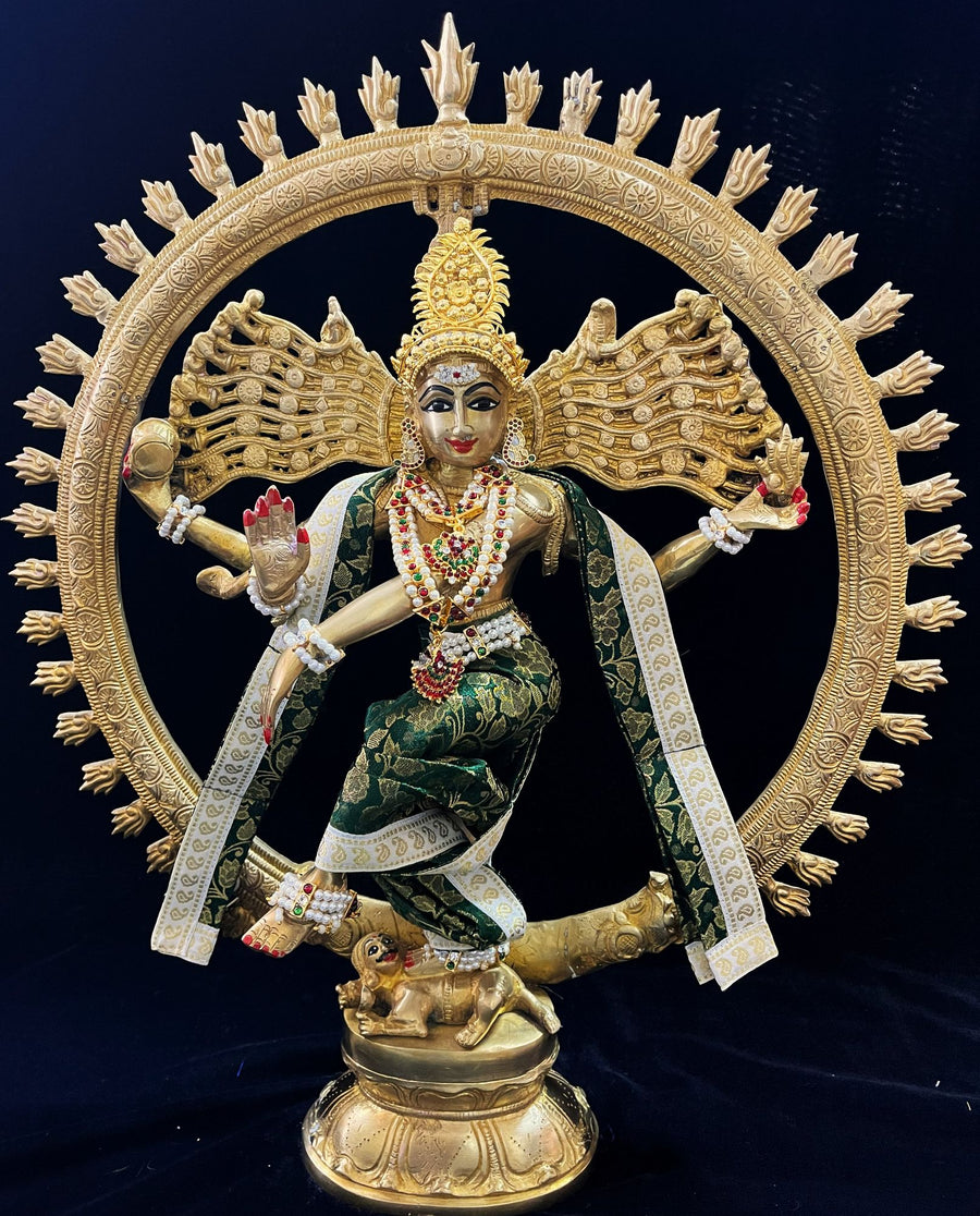 Nataraja Dhoti made of Brocade Silk (Not Pure Silk) - Bottle Green Dhoti with White border and Bottle Green Shalya