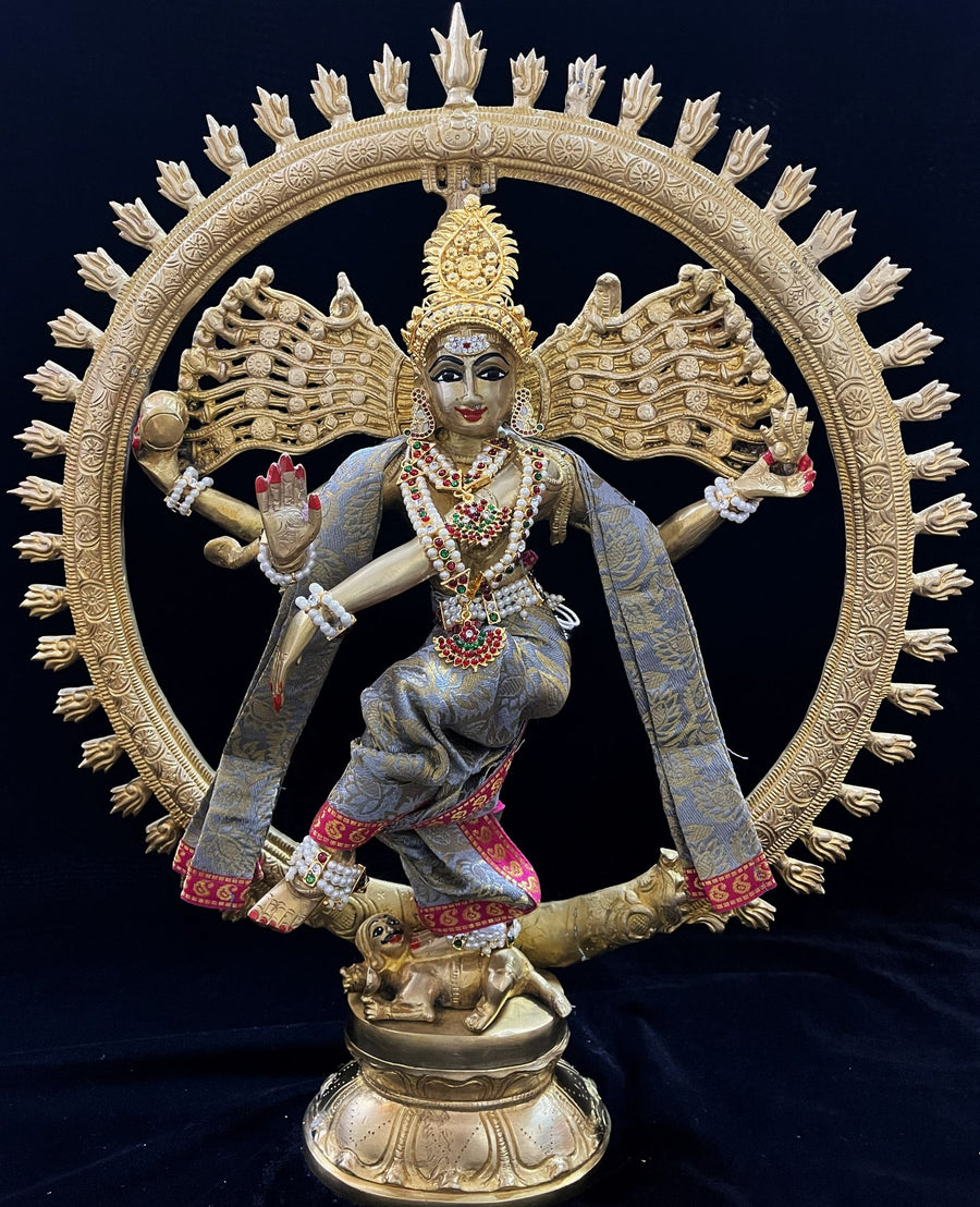 Nataraja Dhoti made of Brocade Silk (Not Pure Silk) - Grey Dhoti with Pink border and Grey Shalya
