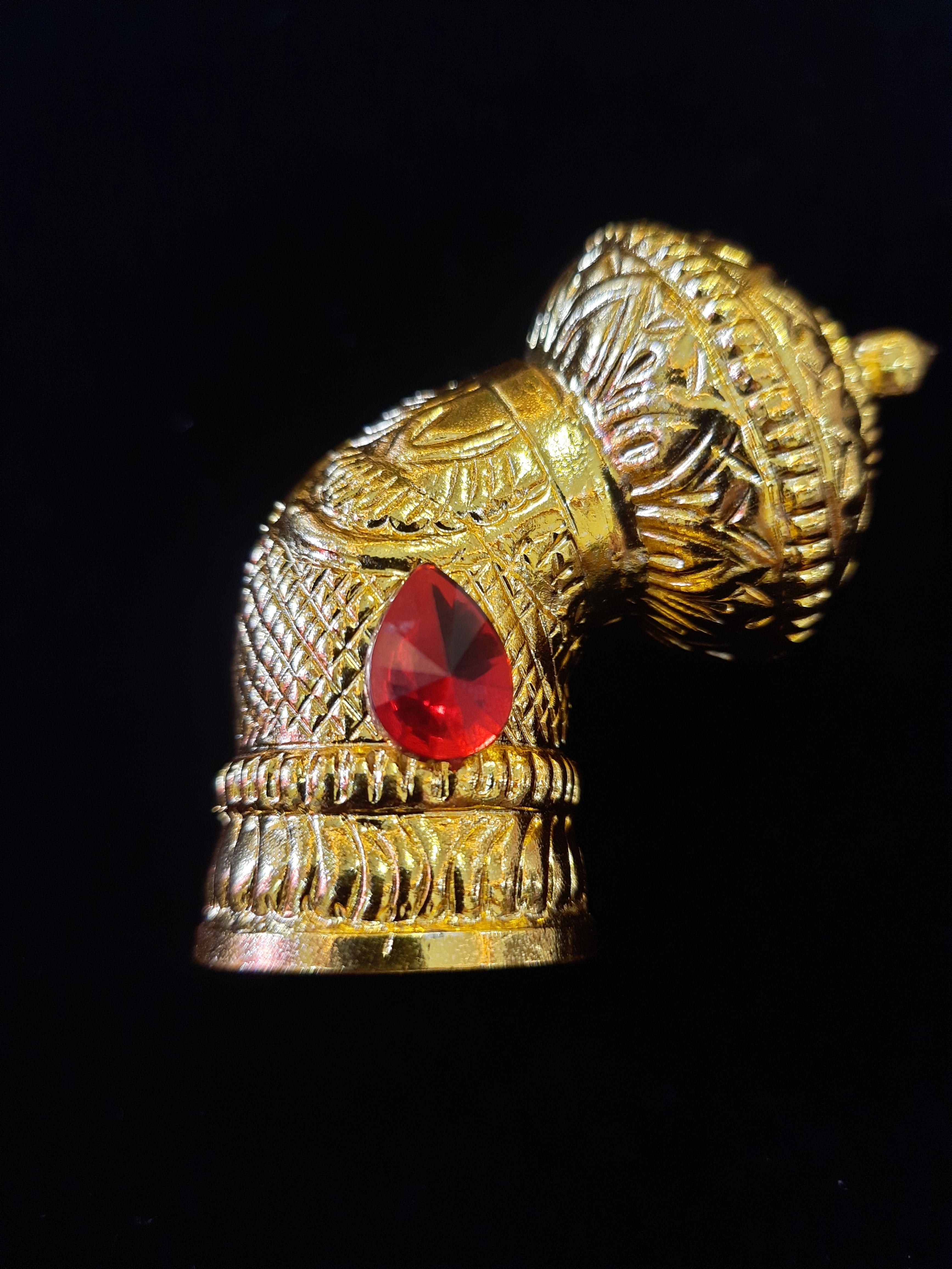Andal Style full Crown - Brass gold with red stone - Length: 2.5 inches, Width: 4 inches (full circle) 1