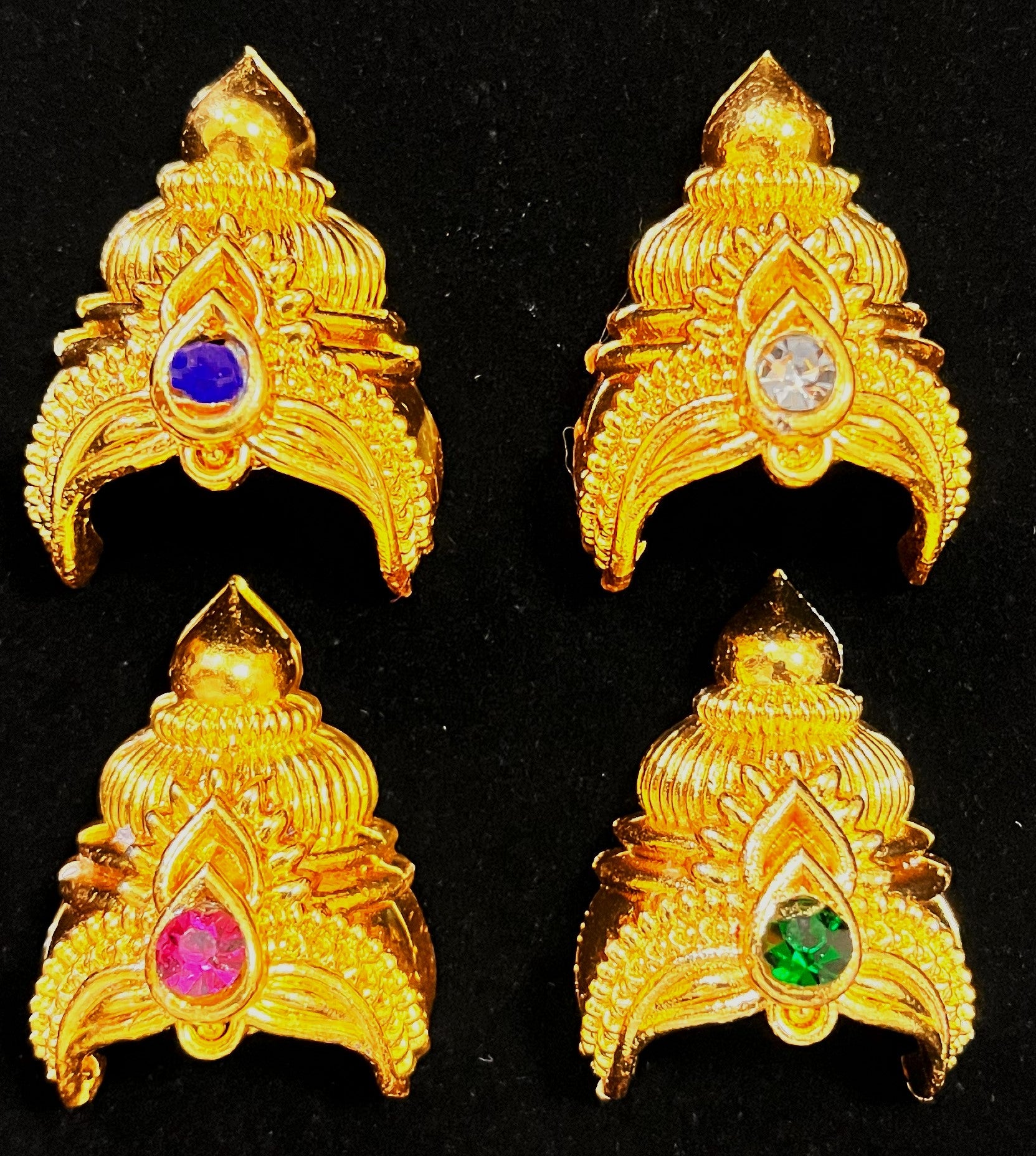 Traditional South Indian glod plated Crown (Kireedam) - Gold - Length: 2 inches, Width: 2.25 inches 1