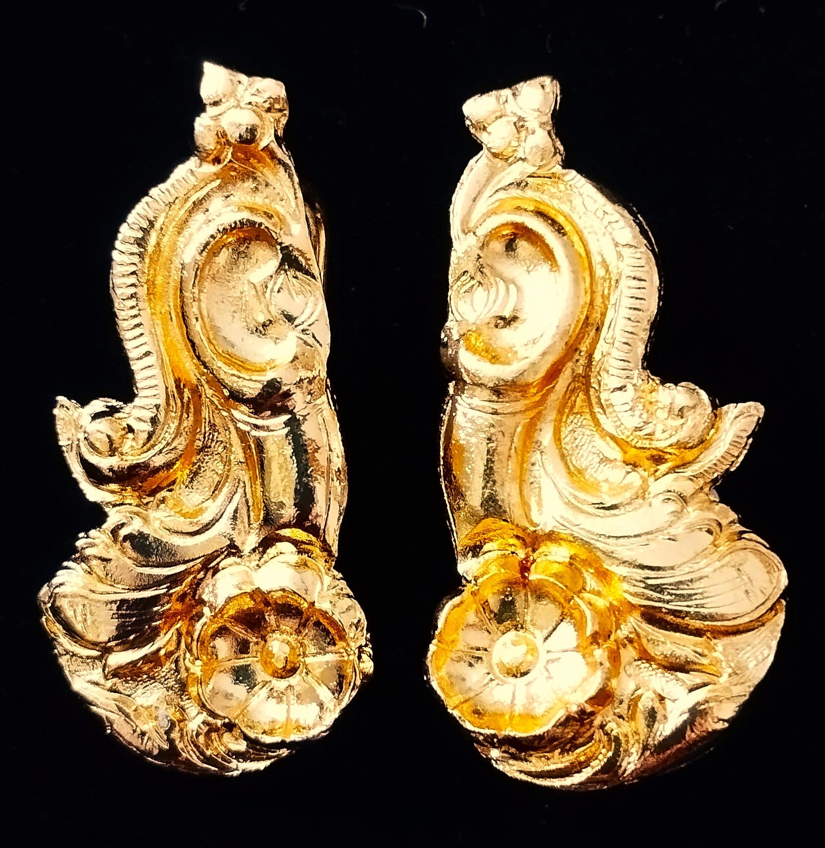 Full Ear Temple Cuffs – Grand Alankaram Style - Gold - Length: 1.5 inches 1