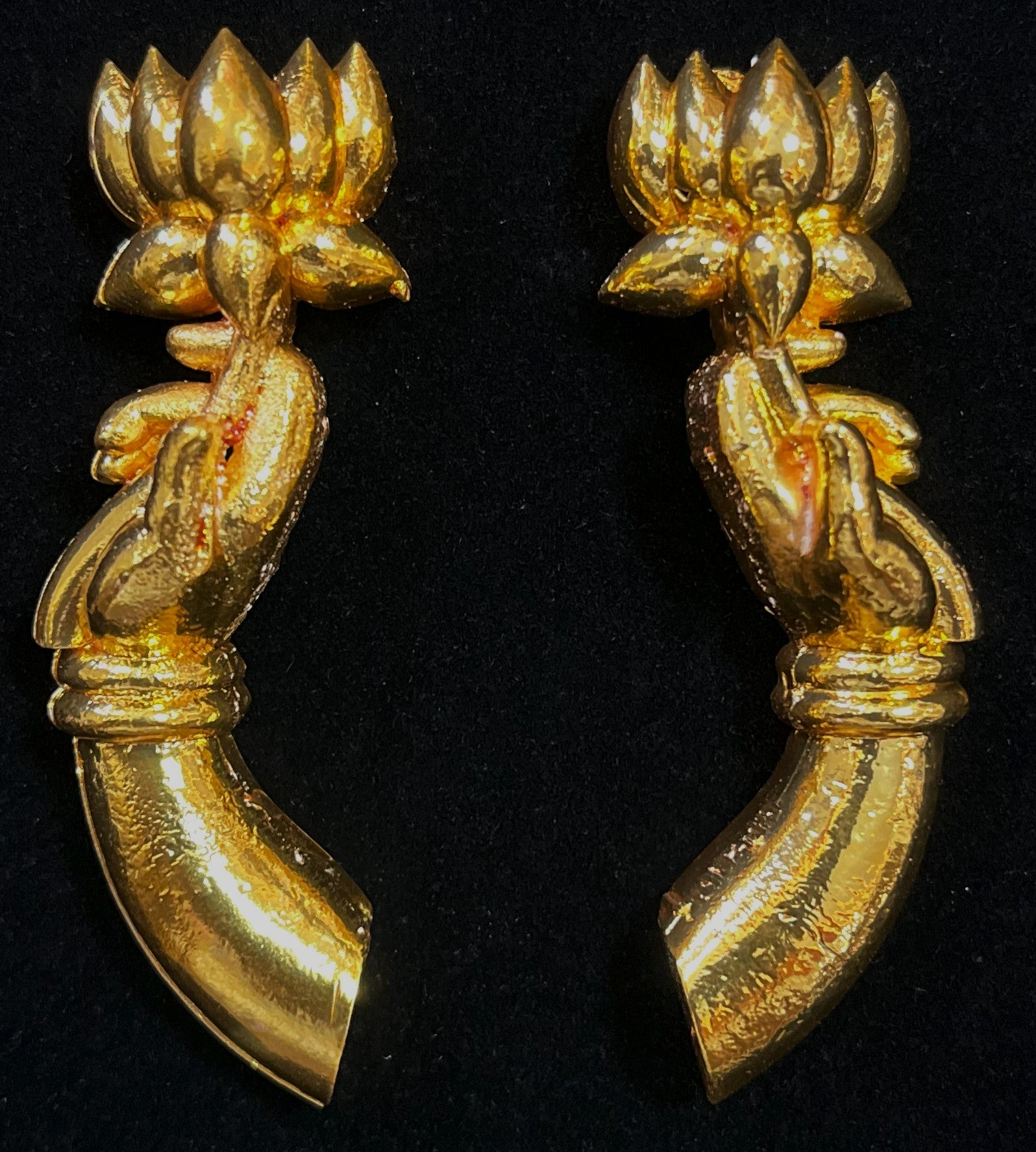 Lakshmi Hasta Alankaram – Lotus & Abhaya Varada Hands - Gold - Length: 2.75 inches