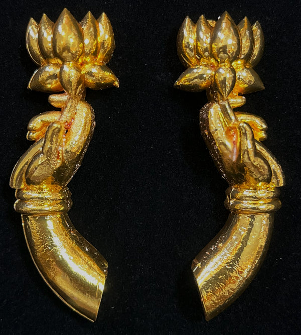 Lakshmi Hasta Alankaram – Lotus & Abhaya Varada Hands - Gold - Length: 2.75 inches