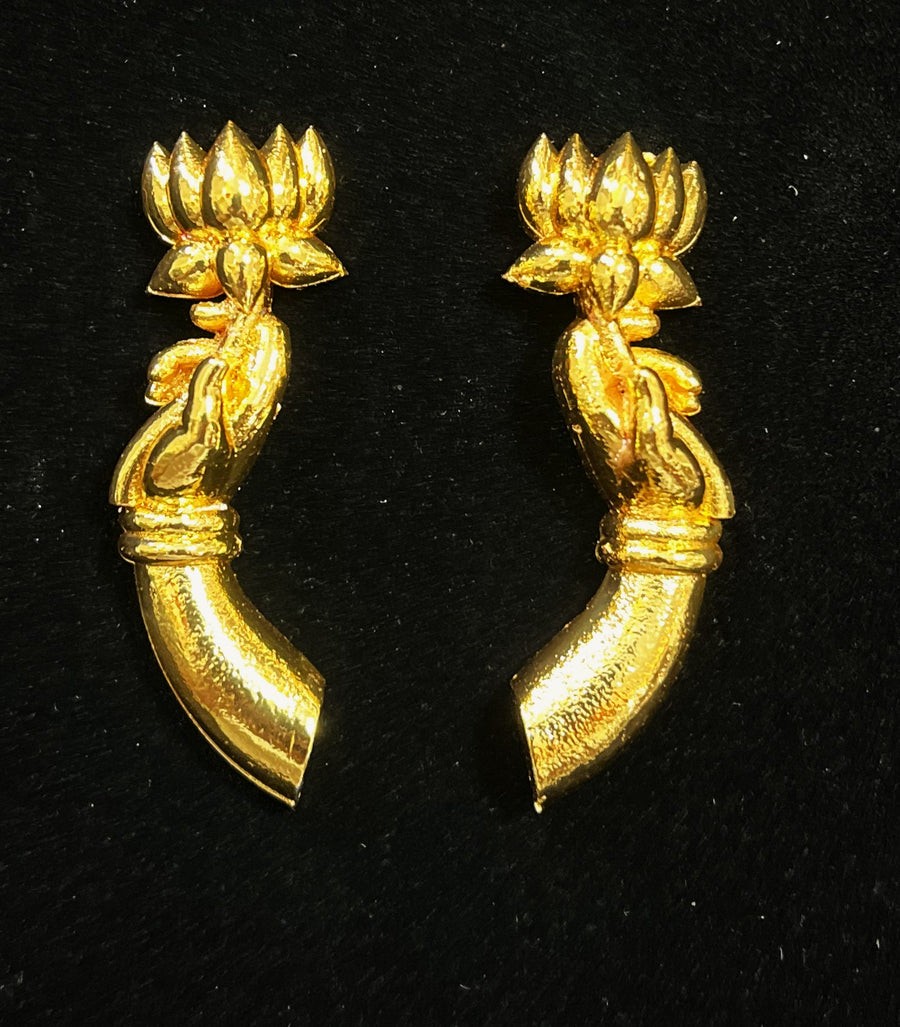 Lakshmi Hasta Alankaram – Lotus & Abhaya Varada Hands - Gold - Length: 2 inches