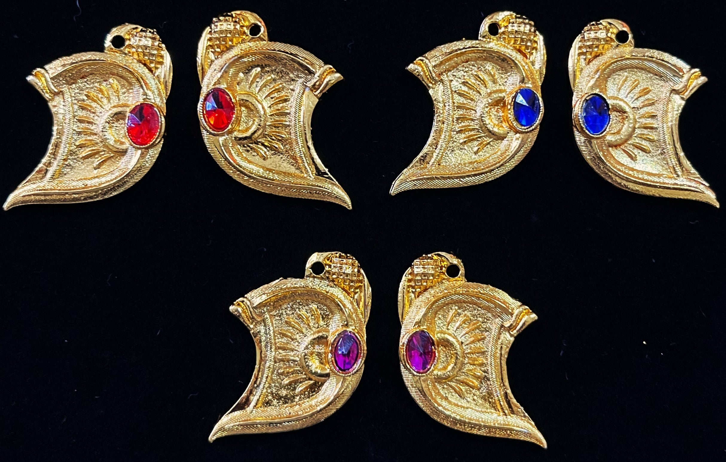 Full Ear Temple Cuffs – Grand Alankaram Style - Gold - Length: 1 inch 1